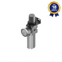 Filtro Regulador de Ar 1/4" NPT com Dreno Manual e Manômetro Thermoval
