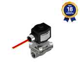 Válvula Solenoide 1/2" NPT 2/2 Vias NA 24 Vcc Uso Geral Aço Inox À Prova de Explosão Linha Industrial