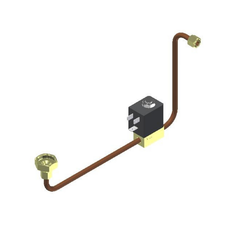 Valvula Solenoide 2 vias NF Solda Tubo 1/4"e Conexões Porca Anilha, Tensão 220/240V 50/60Hz para linha de autoclaves