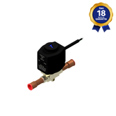 Válvula Solenoide Tubo 180° 1/2" x 80 2/2 Vias NF 24 Vca 50/60 Hz Linha de Refrigeração Para Chopeiras e Câmara Fria