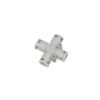 Conexão Pneumática Cruzeta Strokmatic Engate Rápido 10 mm x 4 mm Branca