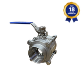 Válvula Esfera Tripartida THTECH 2.1/2" BSP Inox 316 Passagem Plena
