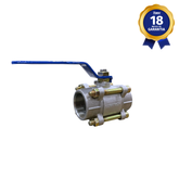 Válvula Esfera Tripartida THTECH 2" BSP Inox 316 Passagem Plena