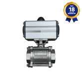 Válvula Esfera Tripartida THTECH Passagem Plena 3/4" BSP com Atuador Pneumático 52 DA