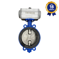 Válvula Borboleta Wafer 6" THTECH Classe 150 Corpo FN Disco CF8 Vedação EPDM com AT83 DA