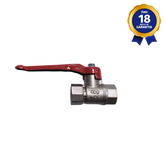Válvula de Esfera Alavanca Vermelha 3/8" BSP Passagem Plena