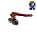 Válvula de Esfera Alavanca Vermelha 3/8" BSP Passagem Plena