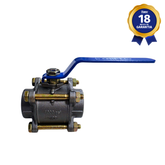 Válvula Esfera Tripartida THTECH Passagem Plena 1.1/2" BSP Aço Carbono