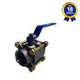Válvula Esfera Tripartida THTECH Passagem Plena 1.1/2" BSP Aço Carbono